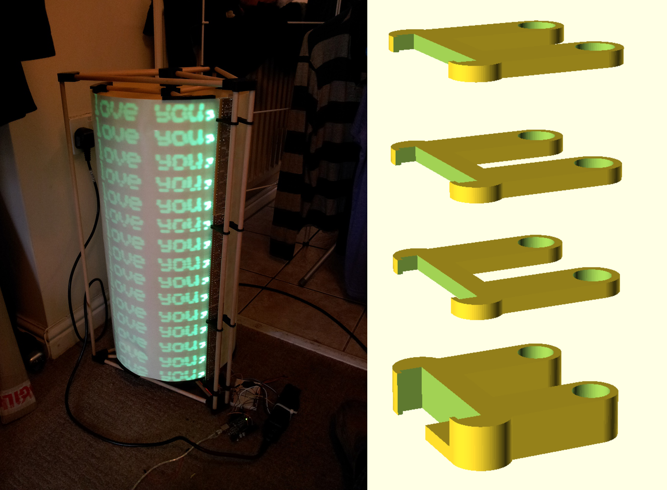 First test of the LED strips all mounted